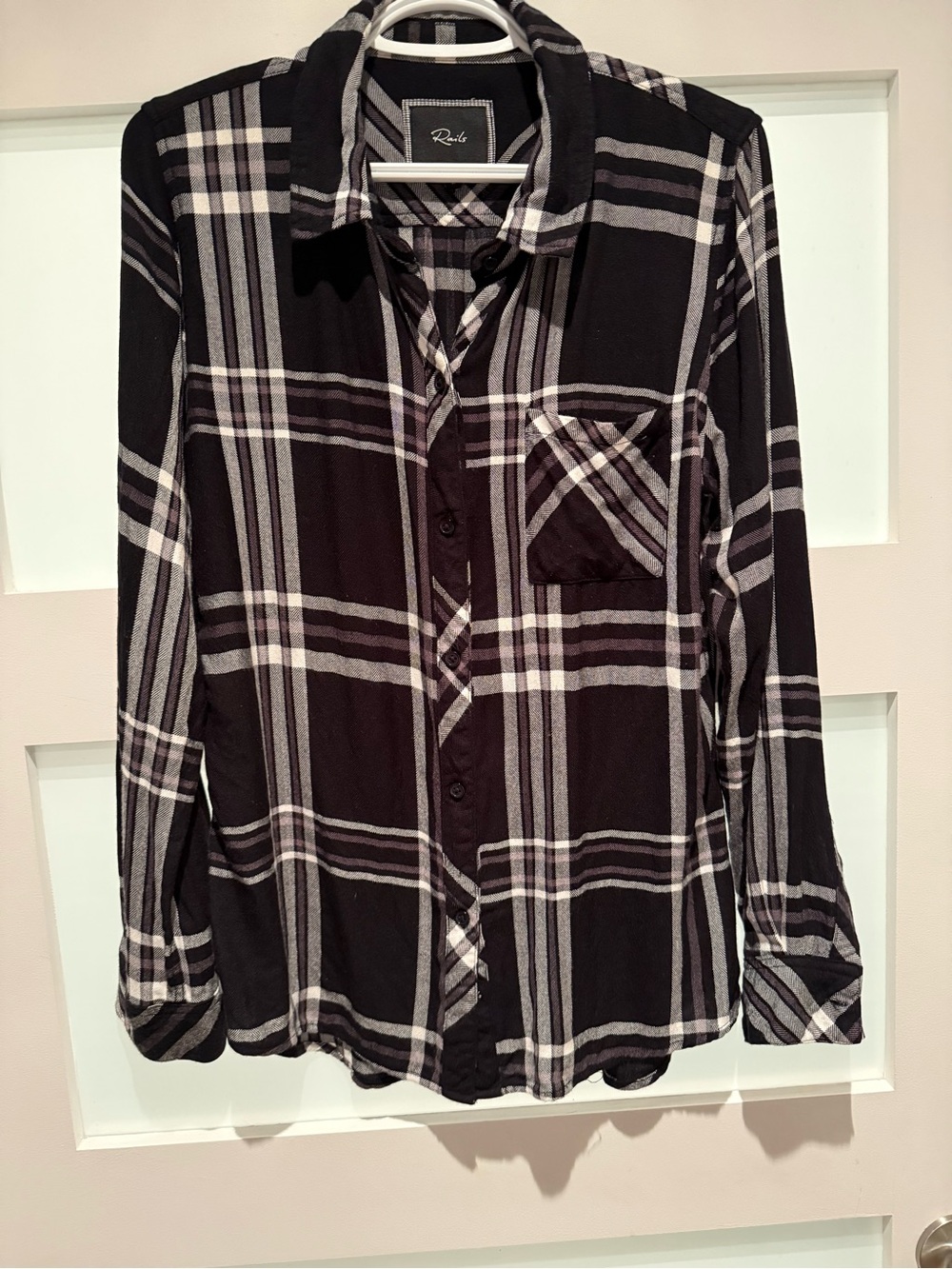 Rails Women’s Black and White Plaid Shirt medium